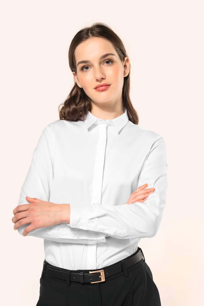 PK507 LADIES' LONG-SLEEVED TWILL SHIRT - Obrázek 9
