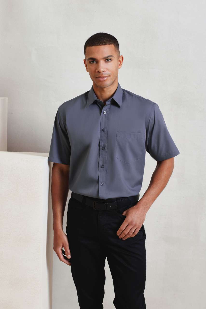 PR202 MEN'S SHORT SLEEVE POPLIN SHIRT - Obrázek 2