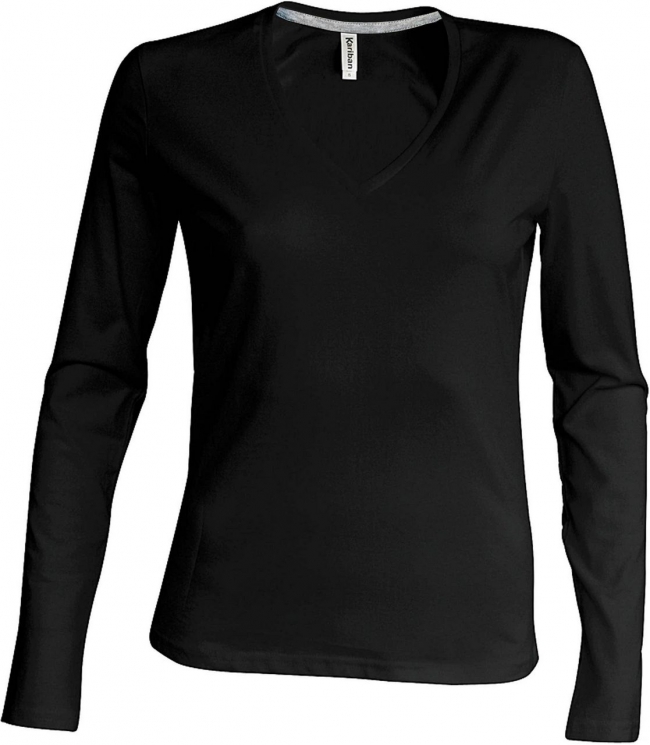 Kariban Trička KA382 LADIES' LONG SLEEVE V-NECK T-SHIRT