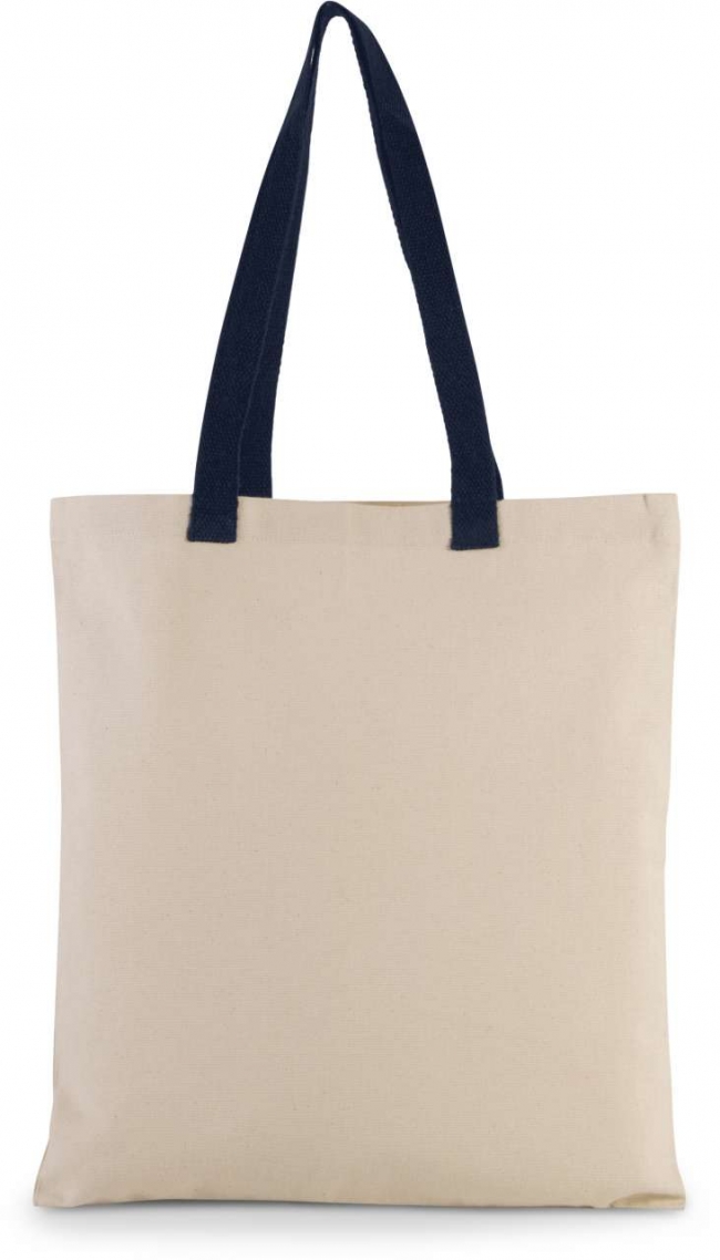 Kimood Tašky KI0277 FLAT CANVAS SHOPPER WITH CONTRAST HANDLE